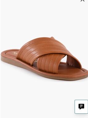 Seychelles Tan Quilted Crossover Slide - Size 7 (New in box)
